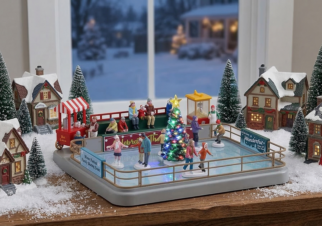 Lemax Lemax-14871 Vail Village-Sights & Sounds: Outdoor Skating Rink-(14871-UK), Multicoloured