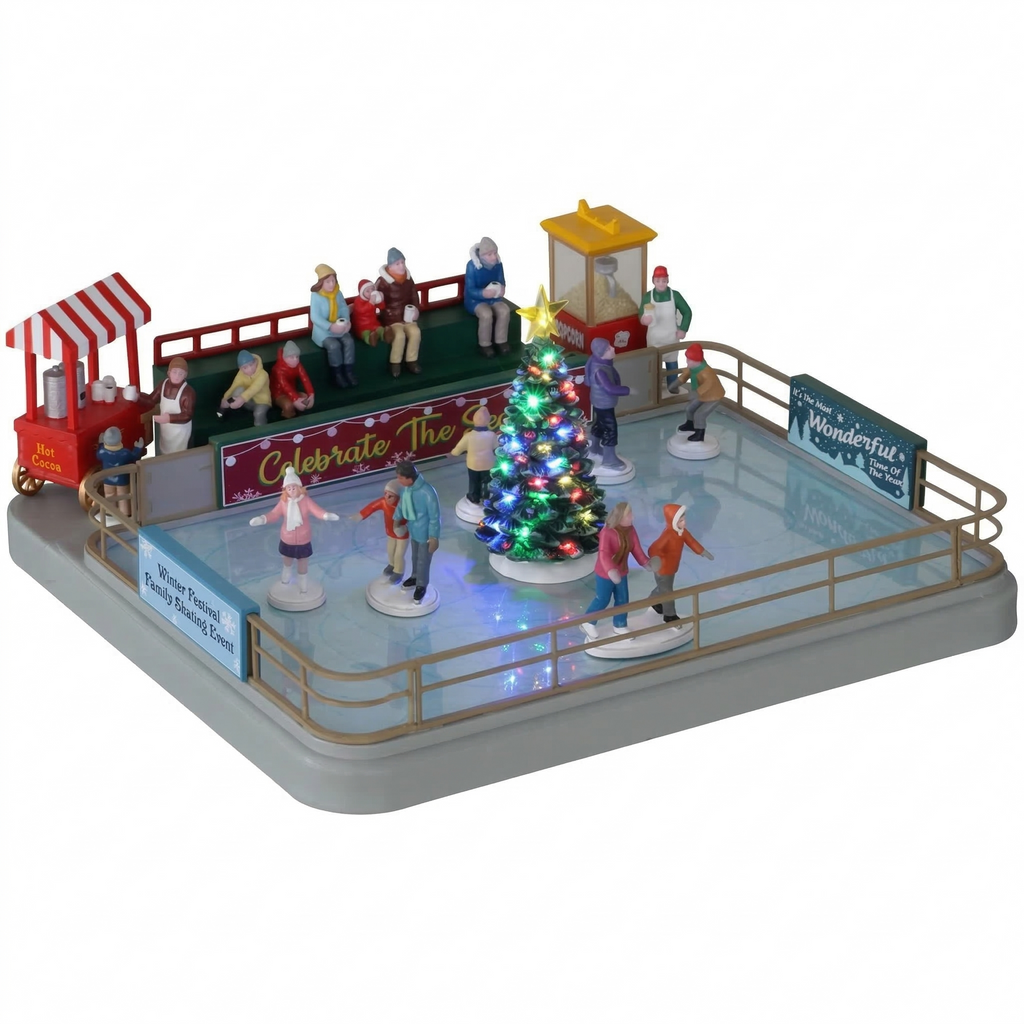 Lemax Lemax-14871 Vail Village-Sights & Sounds: Outdoor Skating Rink-(14871-UK), Multicoloured