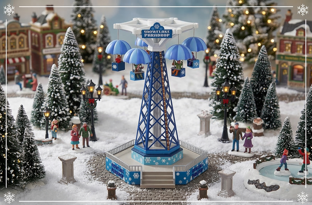 Lemax Carnival-Sights & Sounds: Snowflake Paradrop-(34634-UK), Multi-Colour