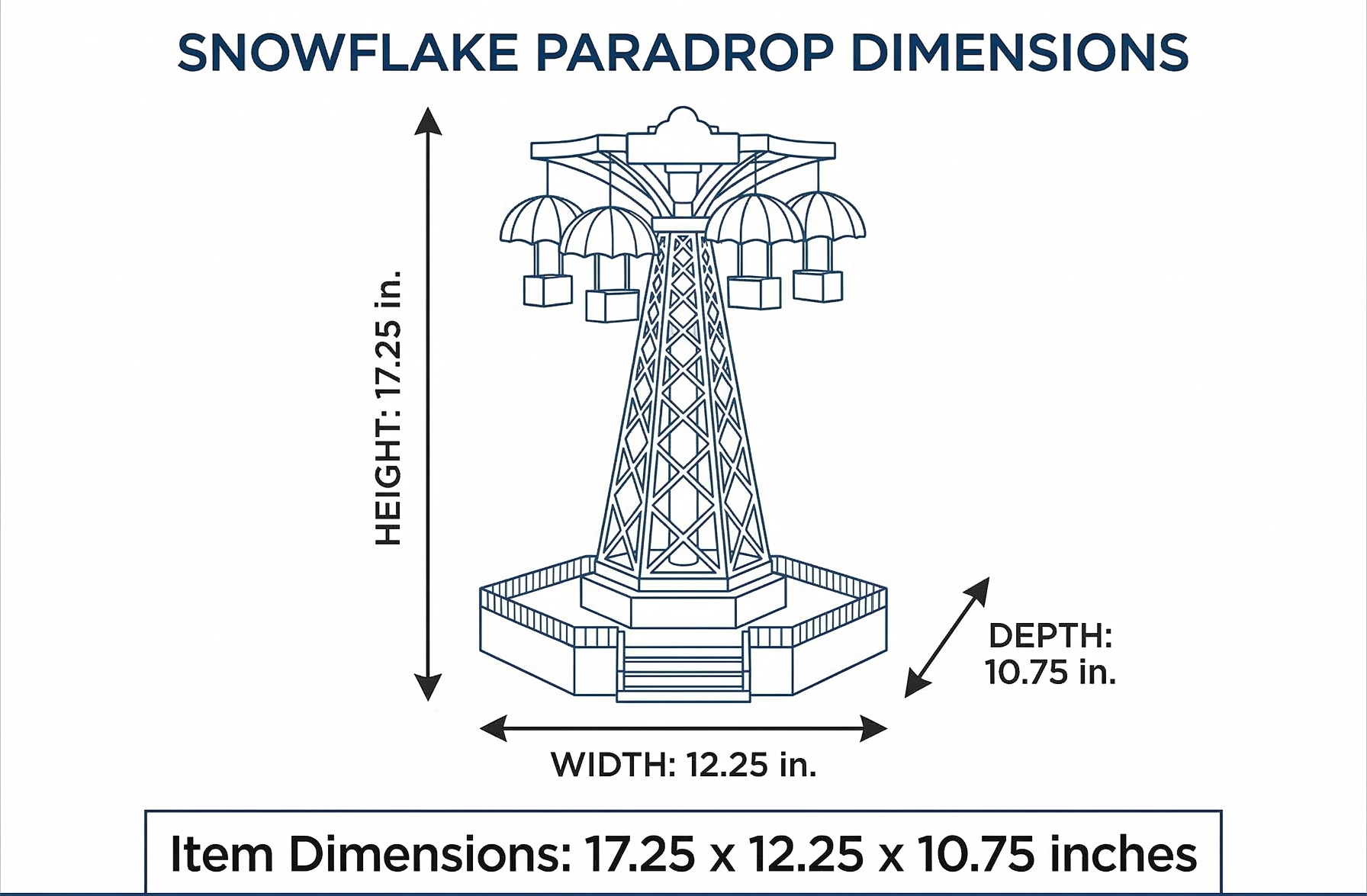 Lemax Carnival-Sights & Sounds: Snowflake Paradrop-(34634-UK), Multi-Colour