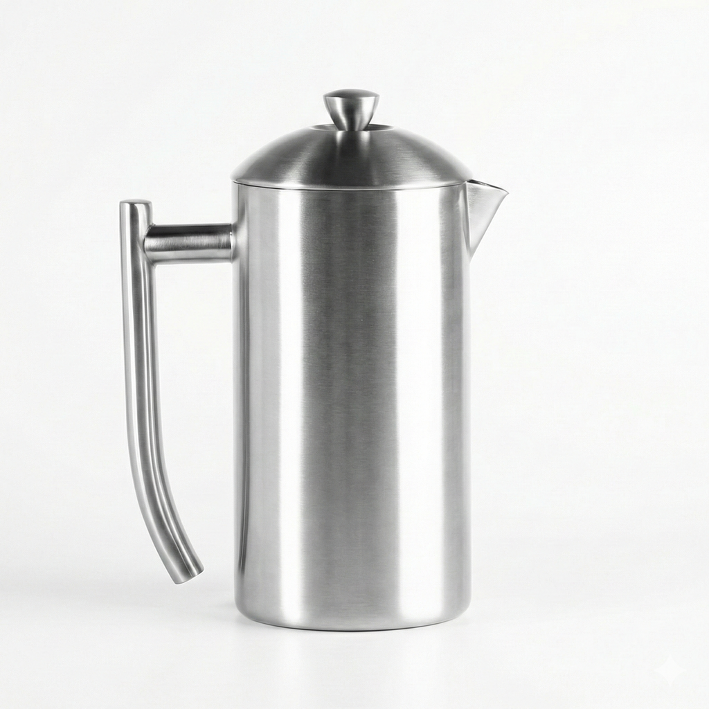 Frieling Double-Walled Stainless-Steel French Press Coffee Maker, Polished, 36 Ounces