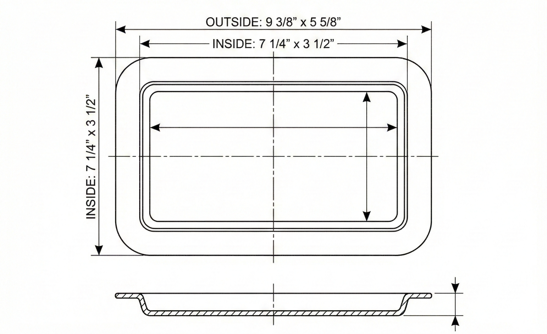 Frieling Silver Tray - 9.4 x 5.6 in Rectangular Polished Mirrored Finish - 18/10 Mirrored Stainless Steel Metal Serving Tray for Coffee, Tea & Desserts