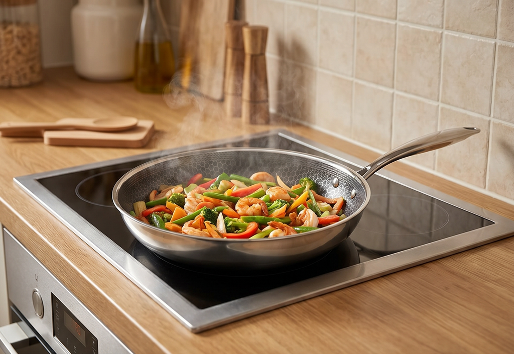 Black Cube Quick Release 12.5-Inch Nonstick Fry Pan - Stainless Steel Induction Frying Pan - Hybrid Cookware - Induction Cookware