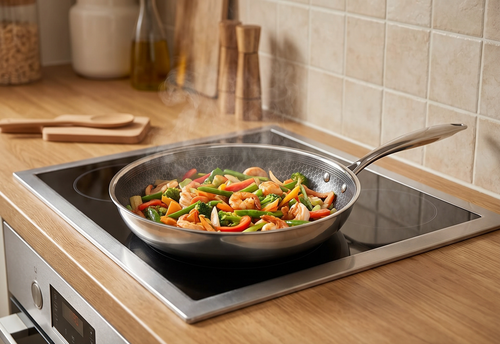 Black Cube Quick Release 12.5-Inch Nonstick Fry Pan - Stainless Steel Induction Frying Pan - Hybrid Cookware - Induction Cookware