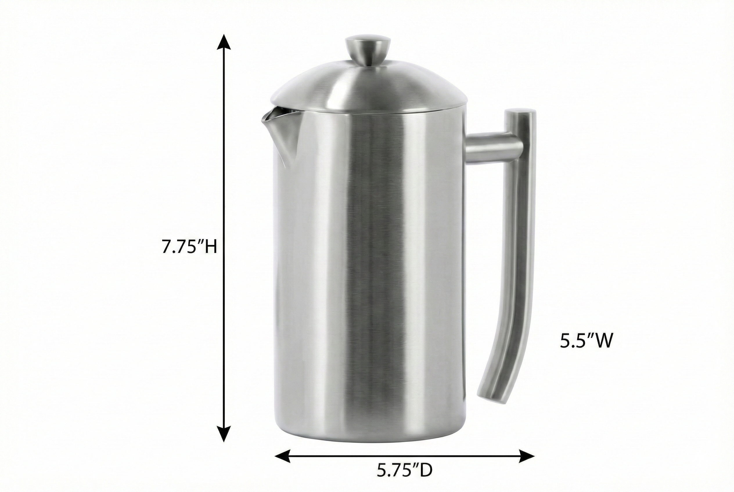 Frieling Double-Wall Stainless Steel Coffee Press - 17 oz - Insulated French Press Coffee Maker for Camping & Travel - Non Plastic Design