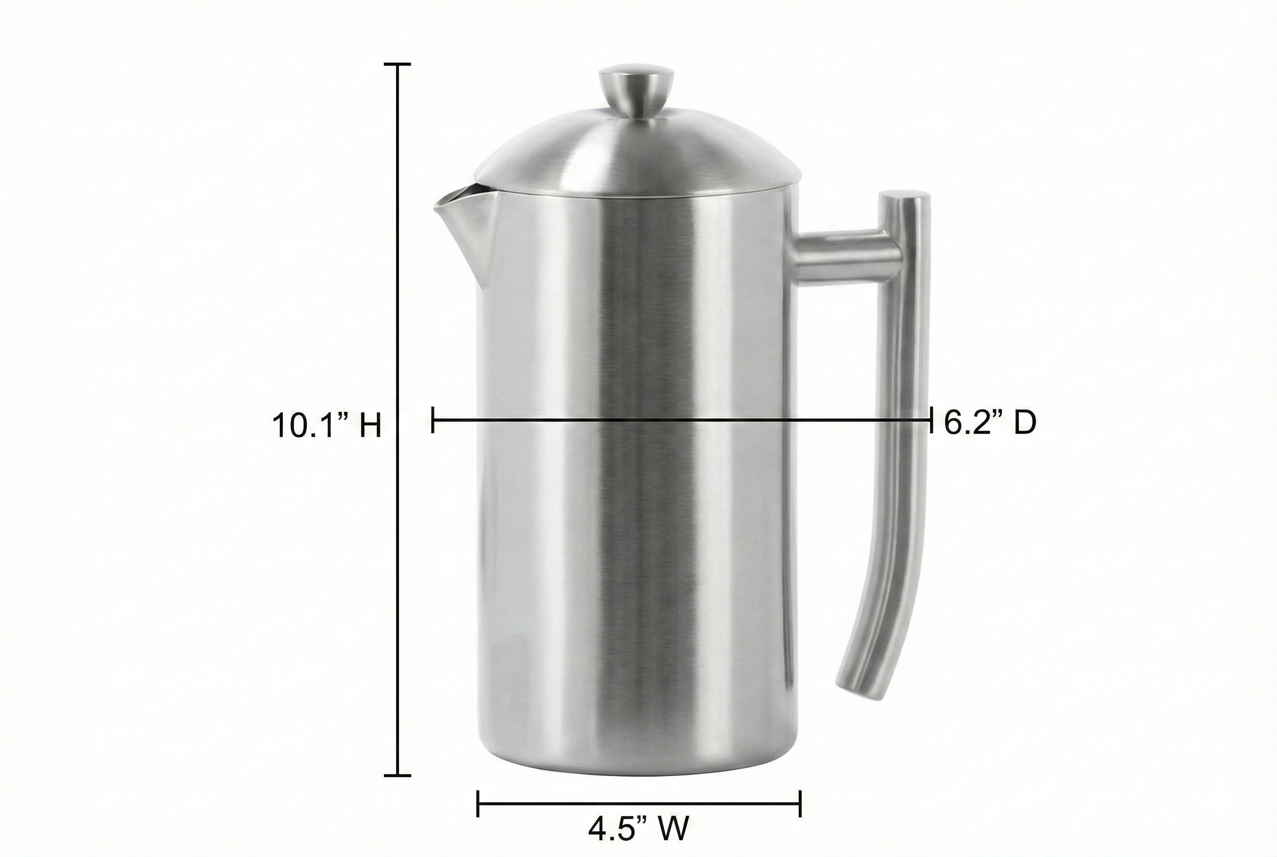 Frieling Double-Walled Stainless Steel French Press Coffee Maker - Brushed 36 oz (1 Liter) Insulated Coffee Press