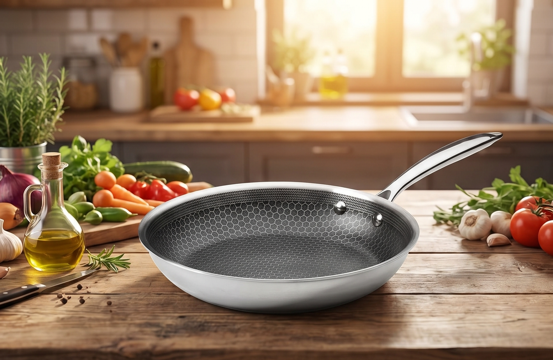 Black Cube Frieling Quick Release Cookware Fry Pan - 9.5-Inch - Non Stick Frying Pans - Quick Release Pans - Stainless Steel Non Stick - Stainless Fry Pan Hybrid Cookware