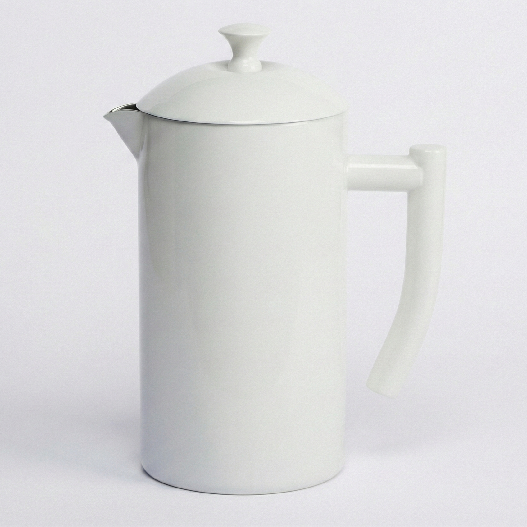 Frieling Double-Walled French Press Coffee Maker - Stainless Steel Coffee Maker with Reusable Filter (34 Fl Oz, White)