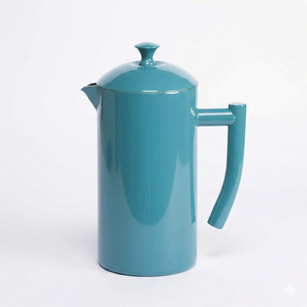 Frieling Double-Walled Stainless Steel French Press Coffee Maker, Lagoon Blue, 34 fl oz.