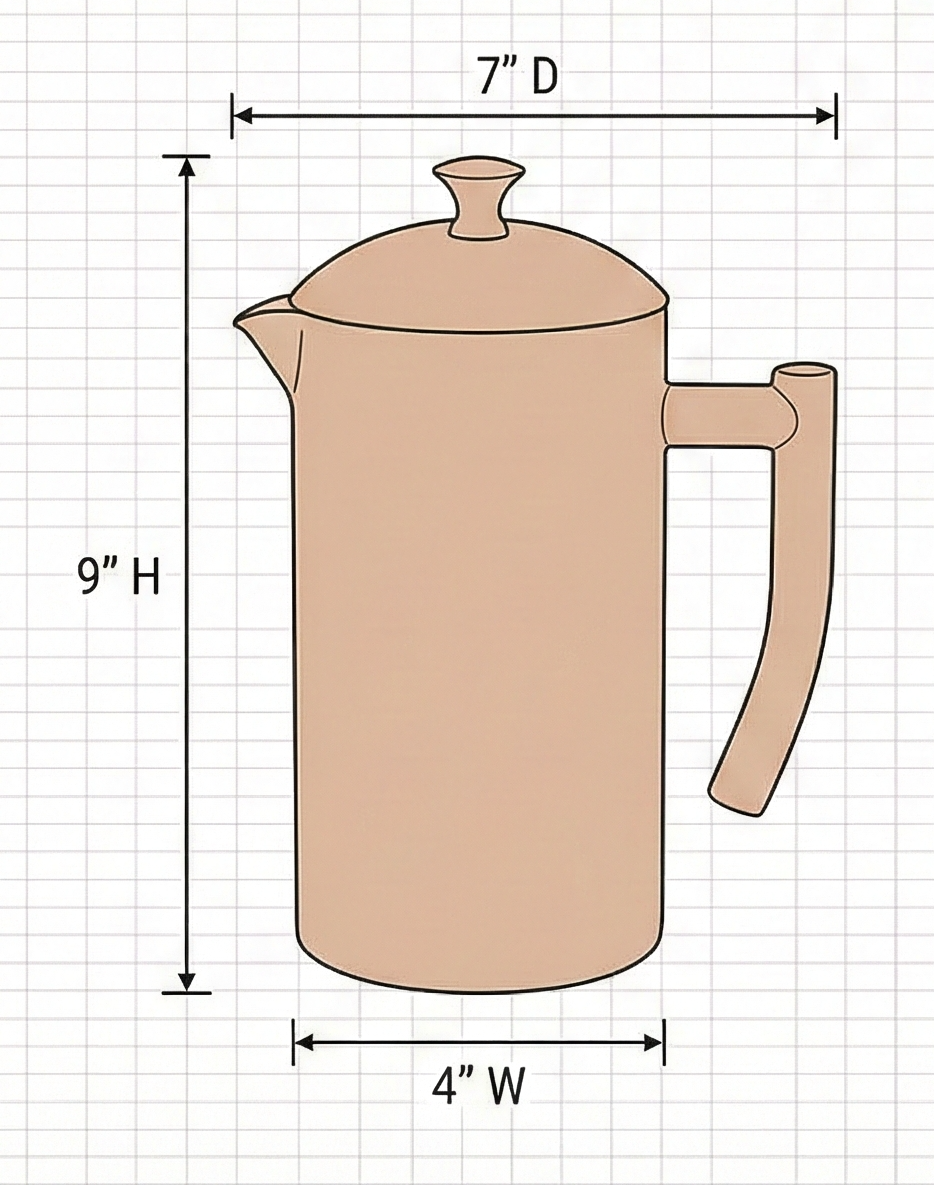 Frieling Double-Walled Stainless Steel French Press Coffee Maker - Sandstone 34 fl oz - Camping & Insulated French Press Coffee Pot