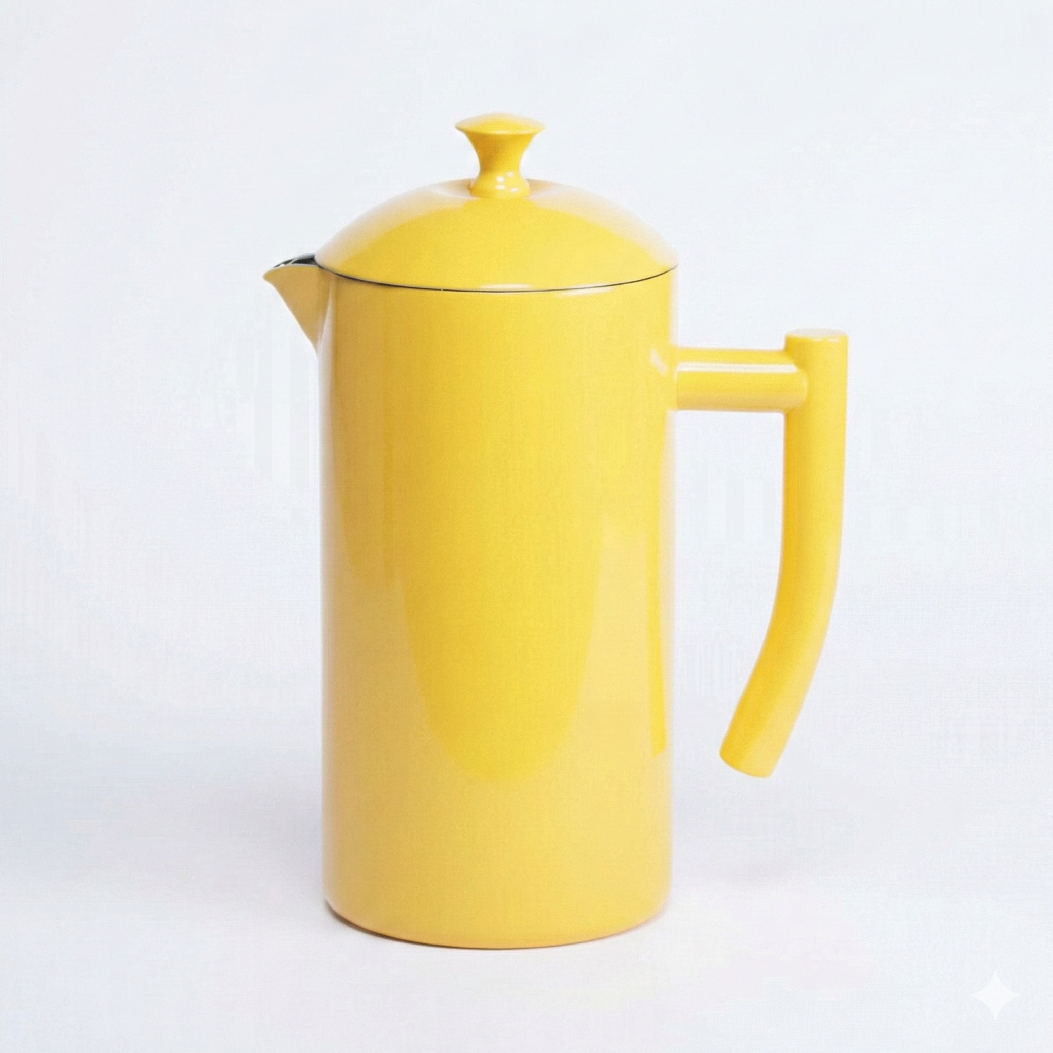 Frieling Stainless Steel French Press Coffee Maker - 34 Fl Oz, Yellow - Double-Walled with Double Filter - Insulated Plastic-Free Coffee Press for Camping & Travel