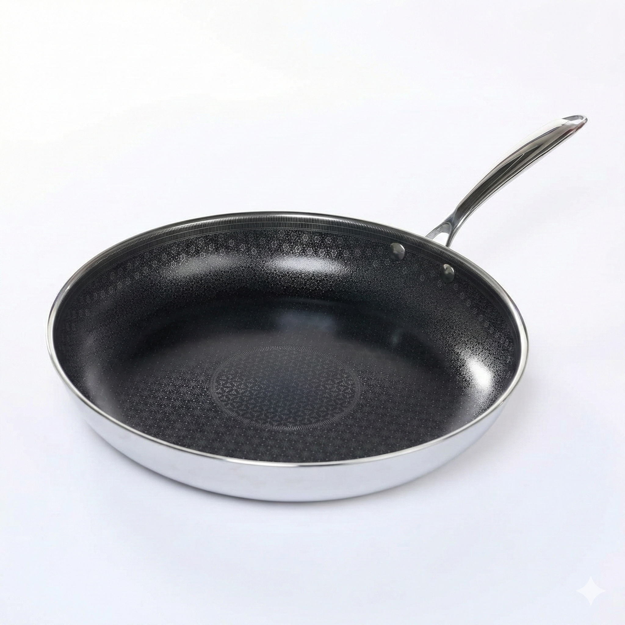 Black Cube Quick Release Fry Pan - Ceramic Nonstick Frying Pan - 9.5-Inch Stainless Steel Pan for Cooktops