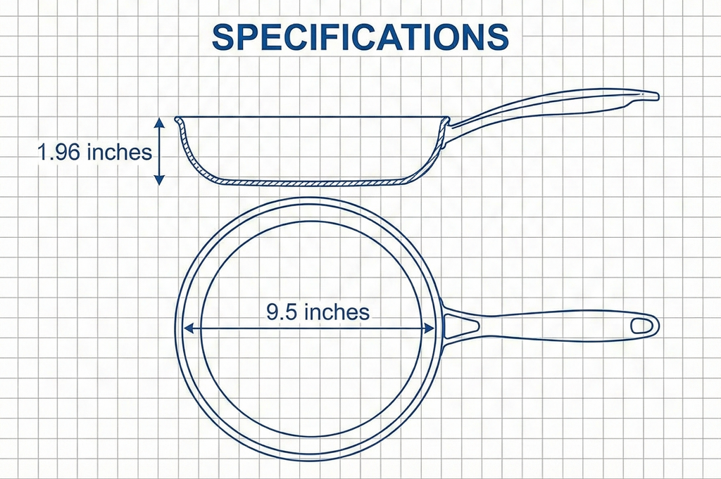 Black Cube Quick Release Fry Pan - Ceramic Nonstick Frying Pan - 9.5-Inch Stainless Steel Pan for Cooktops