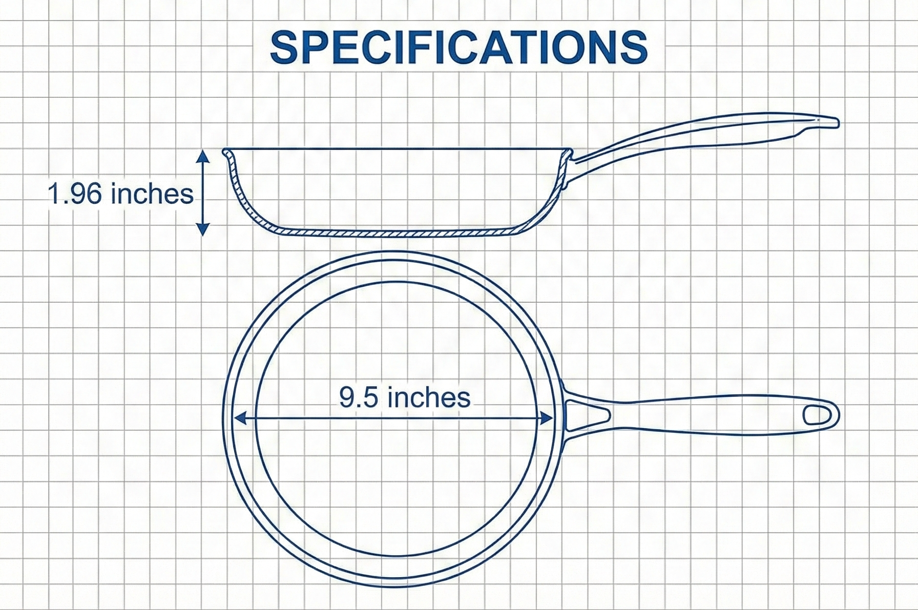 Black Cube Quick Release Fry Pan - Ceramic Nonstick Frying Pan - 9.5-Inch Stainless Steel Pan for Cooktops