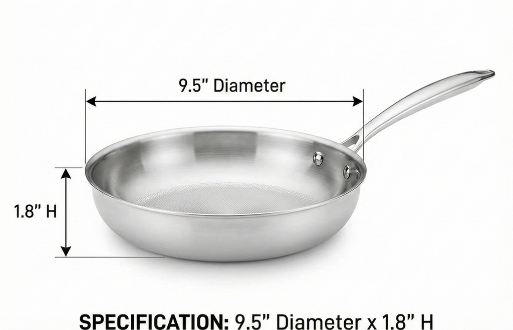 Black Cube TitaniumMAX Cookware - Made in France - Quick Release Titanium Cookware - 9.5" Fry Pan - Titanium Pan Suitable for Induction Cooktops - No PFAS - Induction Cook Top