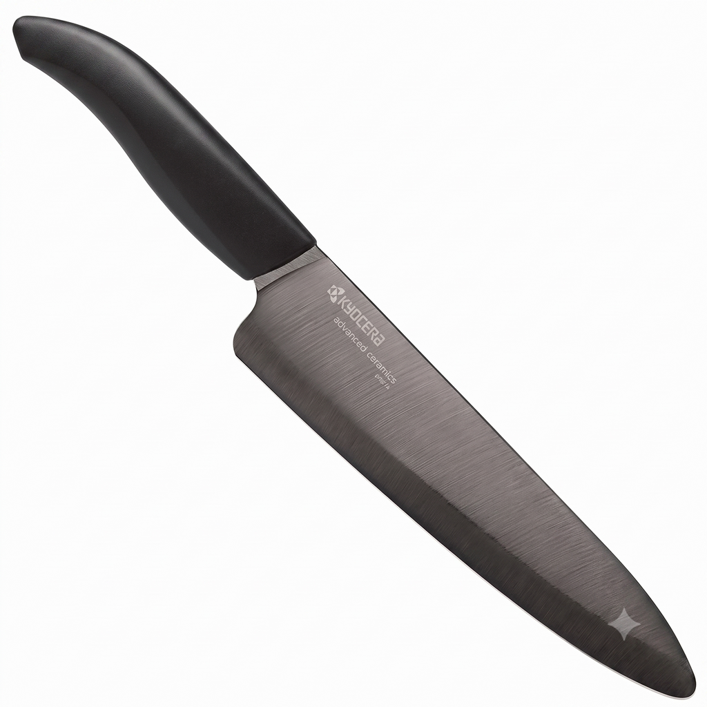 Kyocera’s Revolution Ceramic Revolution Series: 7” Professional Ceramic Chef Knife, Black