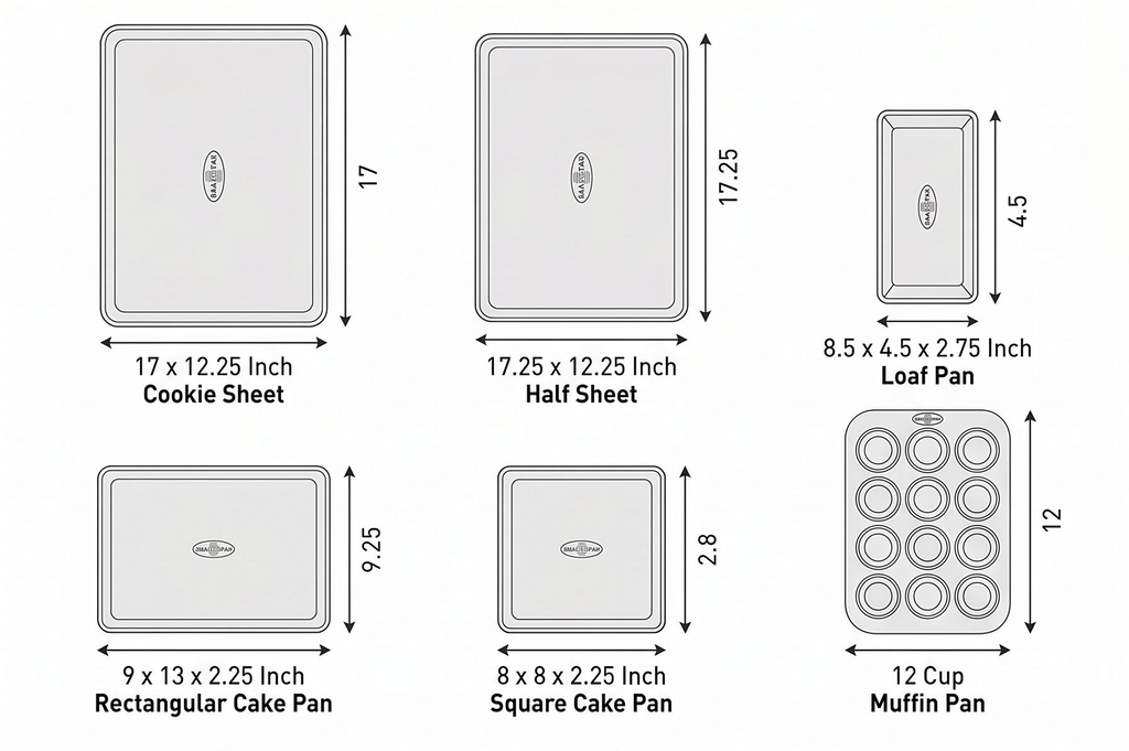 USA Pan 6 Piece Nonstick Bakeware Set
