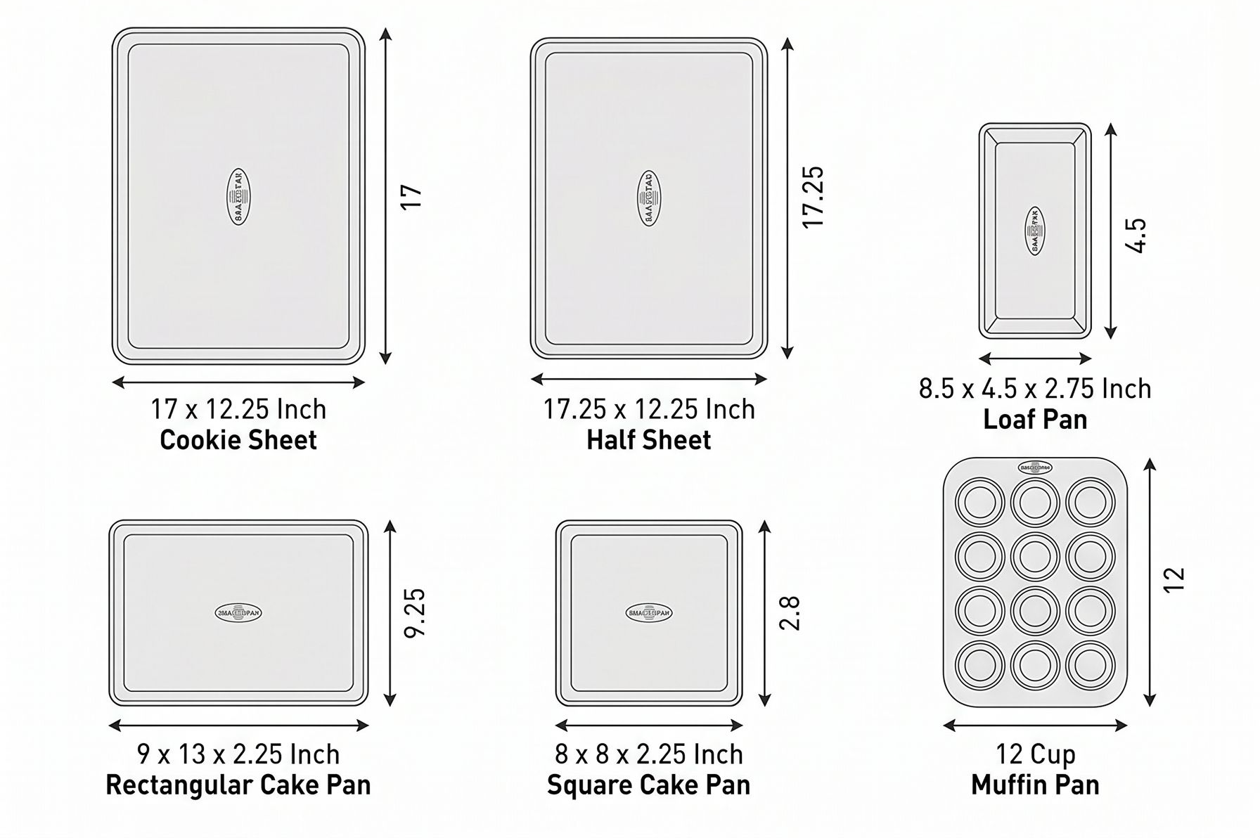 USA Pan 6 Piece Nonstick Bakeware Set
