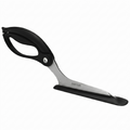 Dreamfarm Scizza 2-In-1 Easy Ergonomic Pizza Scissors with Stainless Steel Pizza Cutter Blades & Non-Stick Slice Server - Black