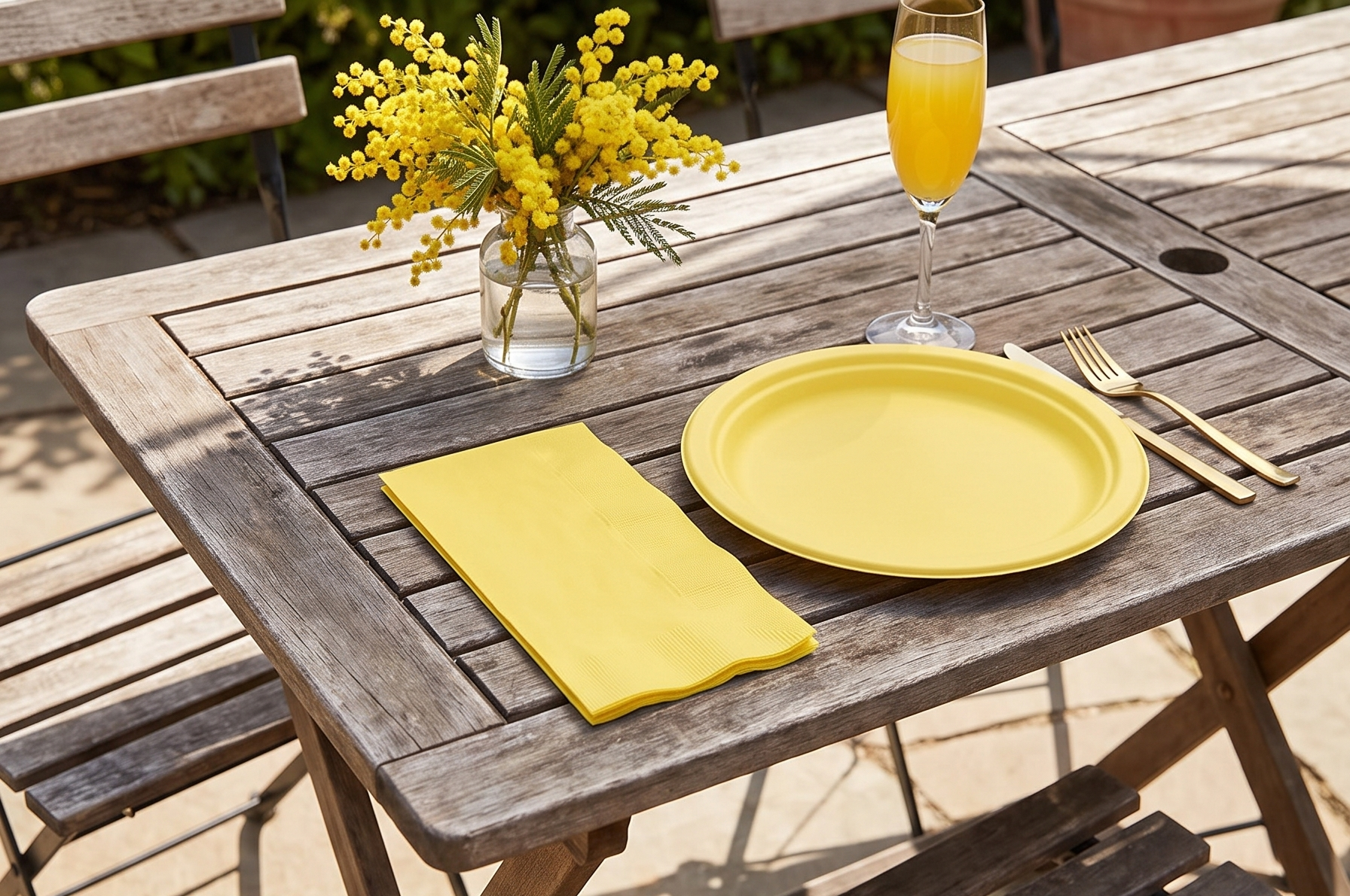 Creative Converting Touch of Color 2-Ply 50 Count Paper Dinner Napkins, Mimosa - 67102B