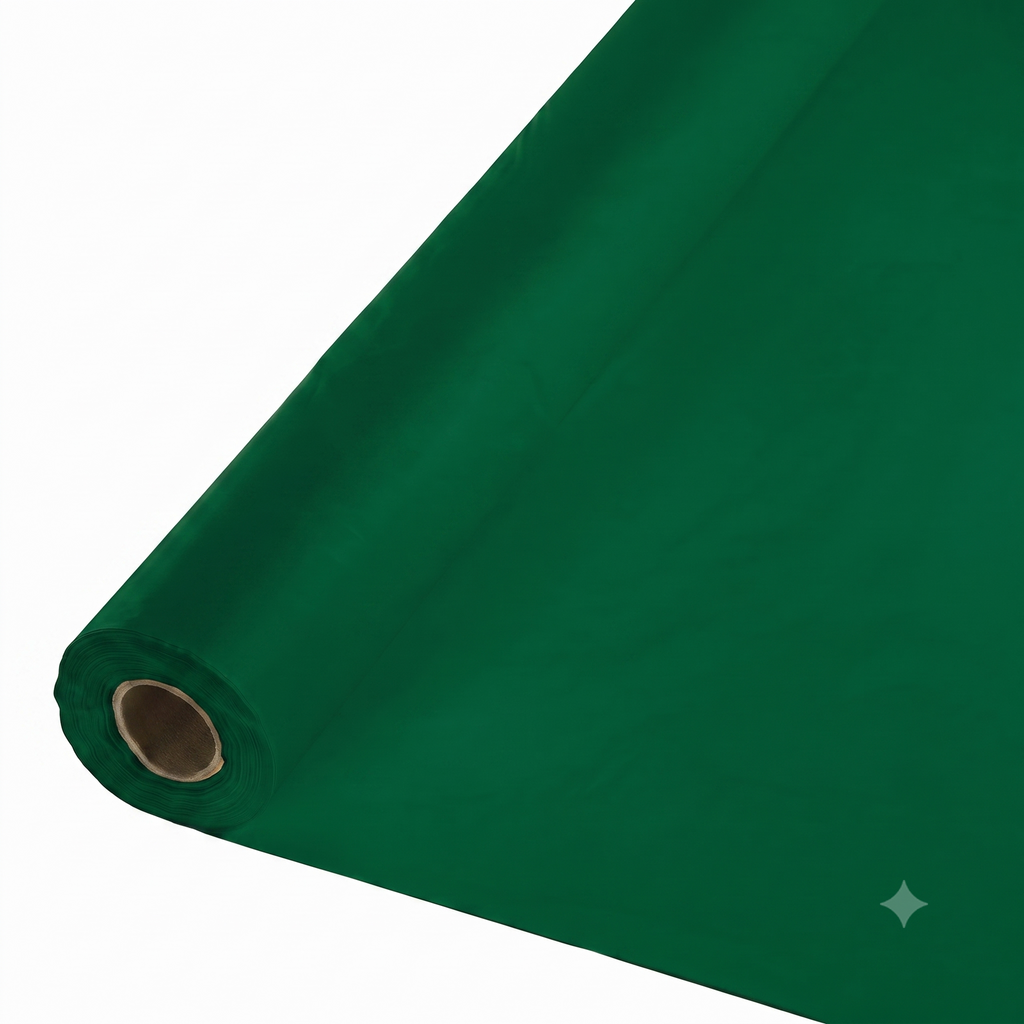 Creative Converting Roll Plastic Table Cover, 100-Feet, Hunter Green
