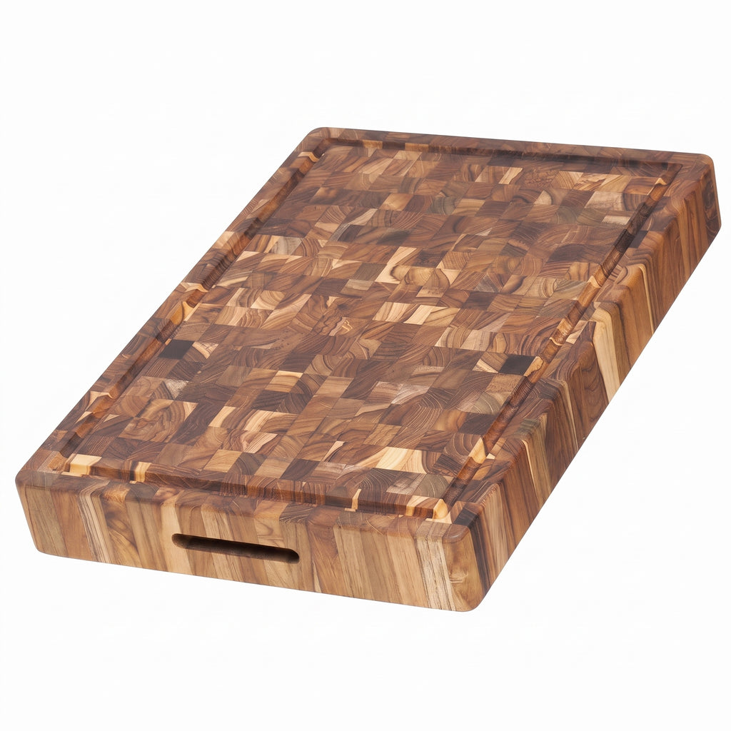 Teakhaus Butcher Block Carving Board - Large Extra Thick Cutting Board with Juice Groove - Holiday Gift Ideas for Men and Women - Gift-Ready End Grain Wood, Knife Friendly - FSC Certified