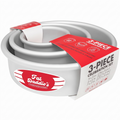 Fat Daddio's PRD-1BOX Anodized Aluminum One Box of Cake Mix Mini Tier Round Cake Pans, Set of 3, Silver