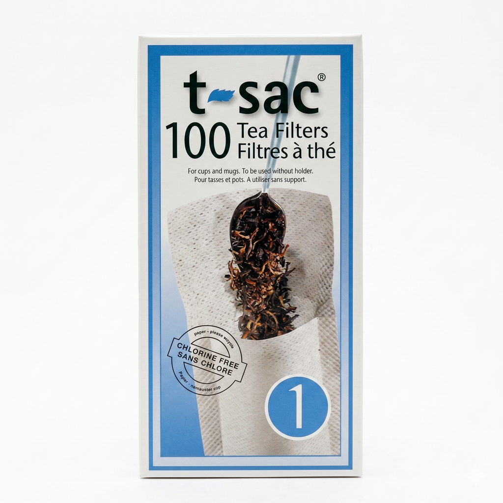 T-Sac Tea Filter Bags, Disposable Tea Infuser, Number 1-Size, 1-Cup Capacity, Set of 100