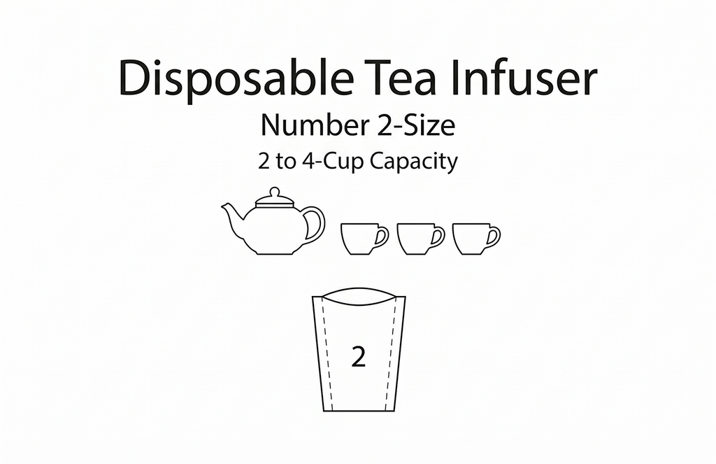 T-Sac Tea Filter Bags, Disposable Tea Infuser, Number 2-Size, 2 to 4-Cup Capacity, Set of 100