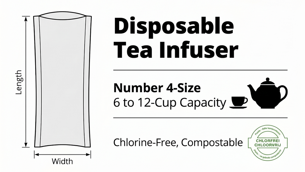 T-Sac Tea Filter Bags, Disposable Tea Infuser, Number 4-Size, 6 to 12-Cup Capacity, Set of 100, White