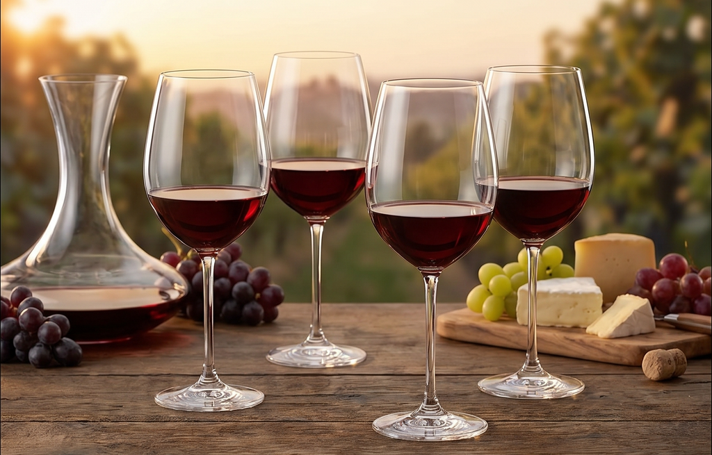 Nachtmann Vivendi 25 oz Bordeaux – 4-Piece Set of Lead-Free Crystal Glasses, Long-Stemmed Design for Red & White Wine, Sophisticated Glassware for Dining, Parties, Entertaining & Gifting