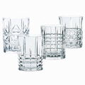 Nachtmann Highland 12-Ounce Whiskey Glass (Set of 4), 4-inch Whiskey Tumbler for Scotch, Rum, Spirits - Classic Barware, Dishwasher Safe Glassware - Classic Collectible Drinkware (Assorted Patterns)