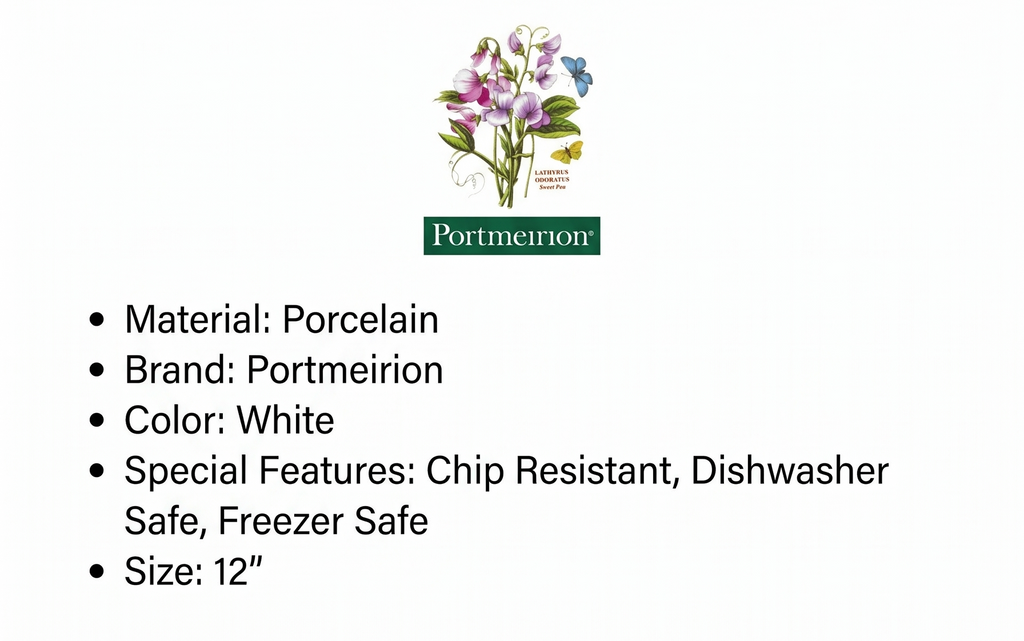 Portmeirion Botanic Garden Ceramic Devilled Egg Dish 12-Inch - White with Floral Design - Laurel Leaf border - Classic English design - Dishwasher, Microwave, Warm Oven Only and Freezer Safe -