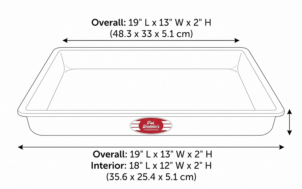 Fat Daddio's POB-12182 Sheet Cake Pan, 12 x 18 x 2 Inch, Silver