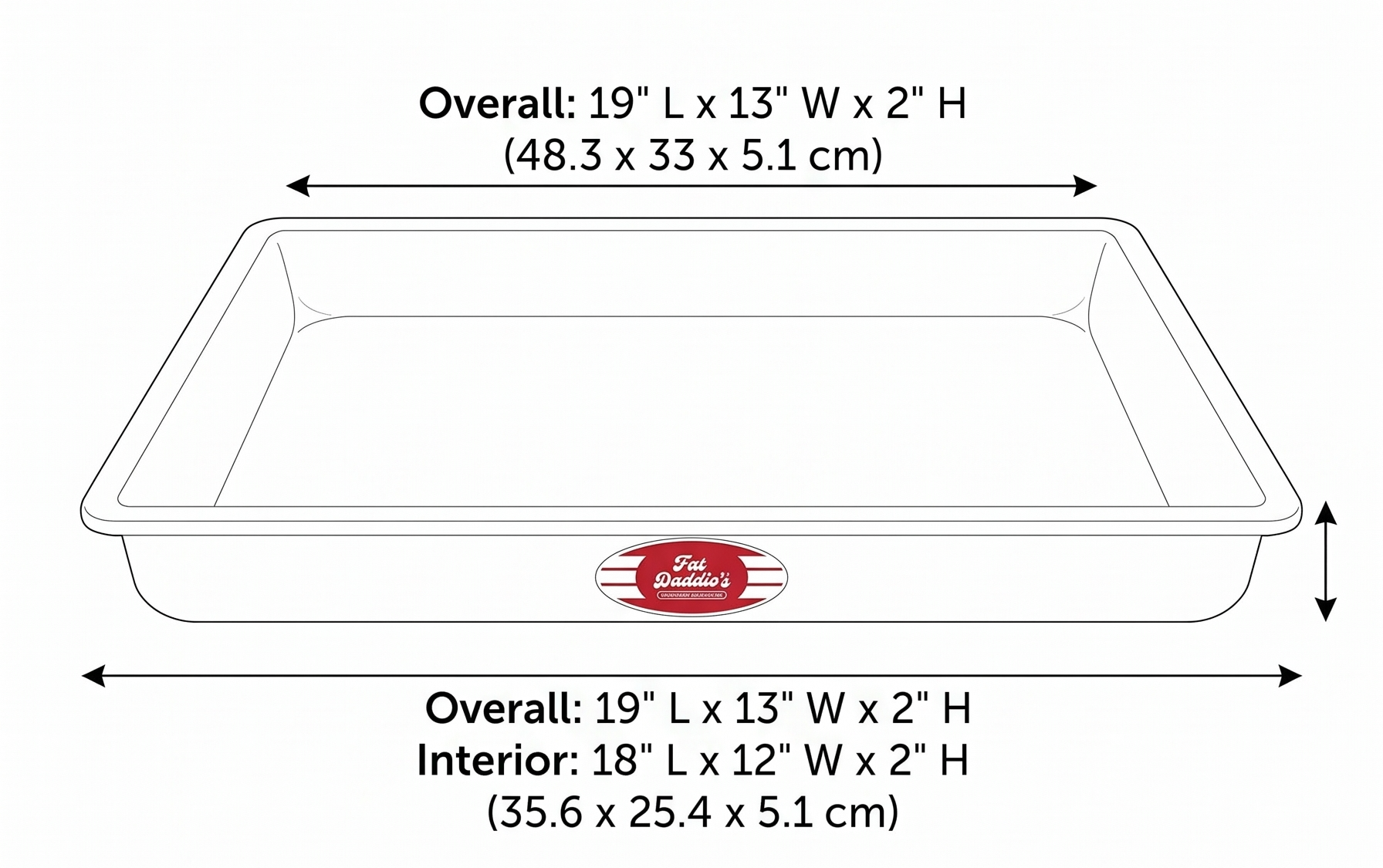 Fat Daddio's POB-12182 Sheet Cake Pan, 12 x 18 x 2 Inch, Silver