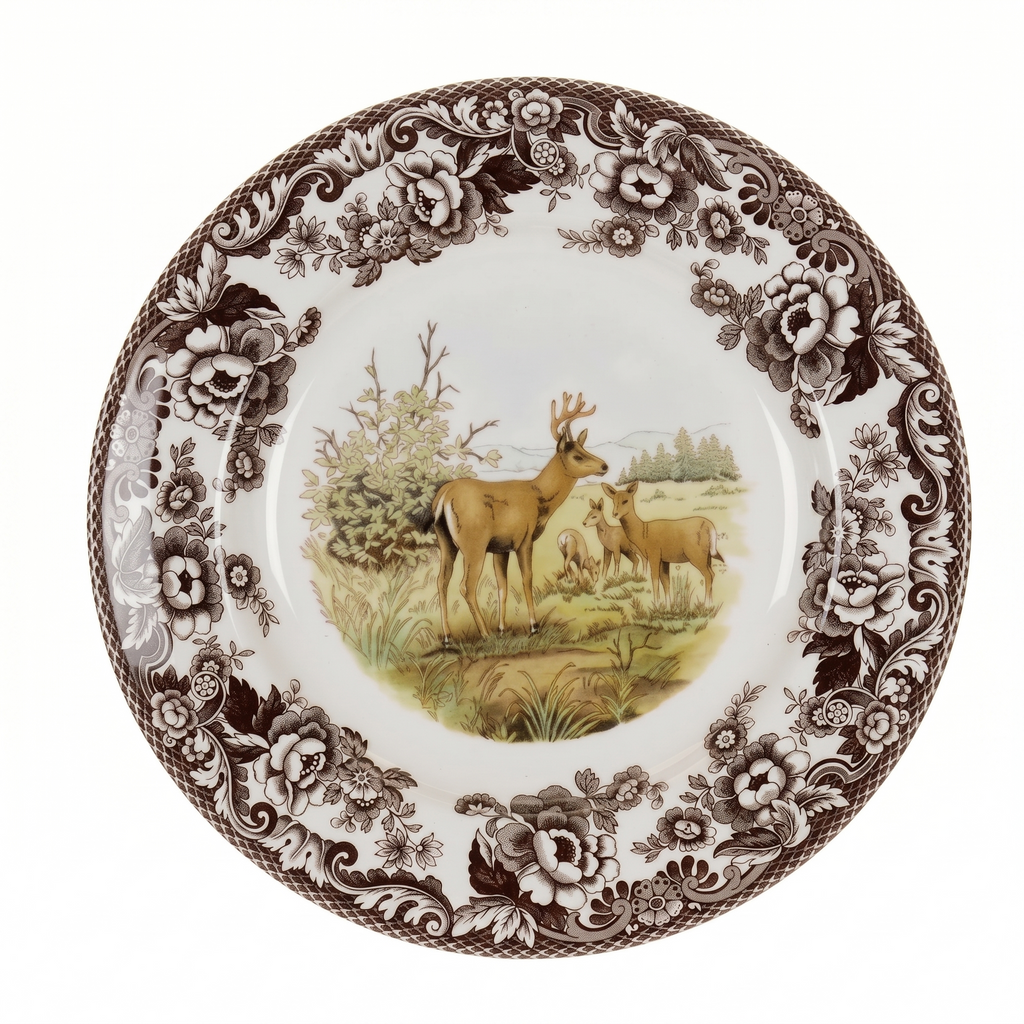 Spode Woodland American Wildlife Mule Deer Dinner Plate