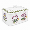 Portmeirion Botanic Garden 6" Butter Keeper with Knob Lid, Assorted Floral Motifs - Porcelain Butter Dish, Dishwasher, Microwave, Warm Oven, Freezer Safe - Elegant Kitchen Storage Solution