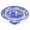 Spode Blue Italian Collection Cake Stand | 10.5 Inch Footed Cake Stand for Parties, Cupcakes, and Dessert Display | Made of Fine Porcelain | Dishwasher Safe