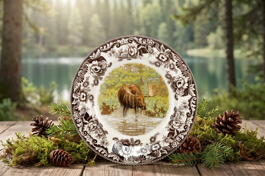 Spode Woodland Majestic Moose Salad Plate