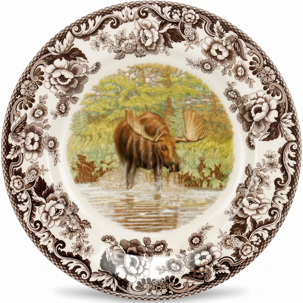 Spode Woodland Majestic Moose Salad Plate