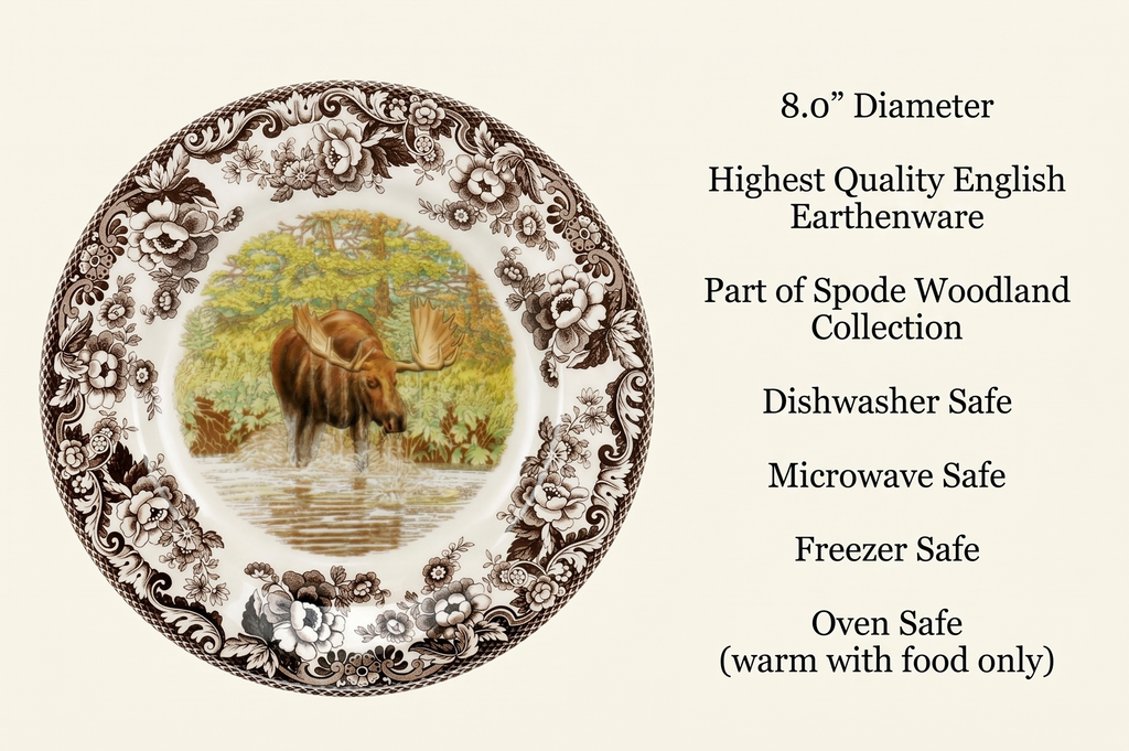 Spode Woodland Majestic Moose Salad Plate