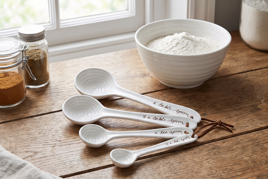 Portmeirion Sophie Conran Measuring Spoons, White, Set of 4