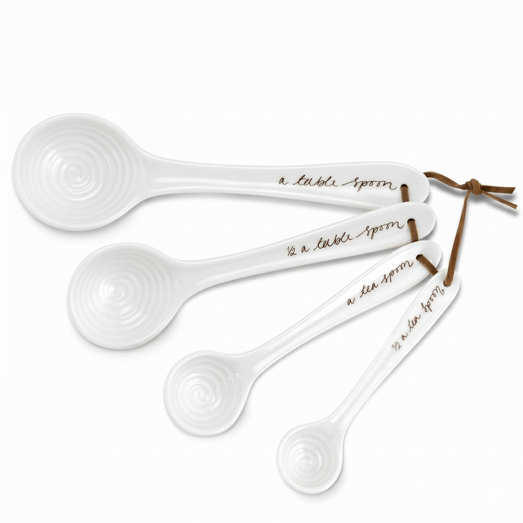 Portmeirion Sophie Conran Measuring Spoons, White, Set of 4