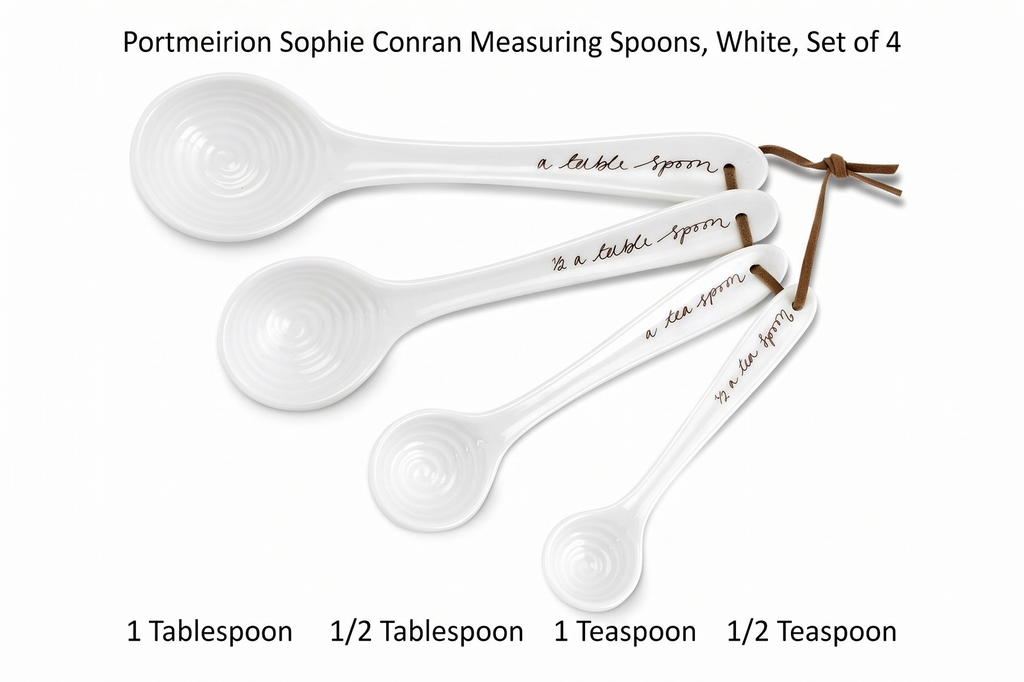 Portmeirion Sophie Conran Measuring Spoons, White, Set of 4