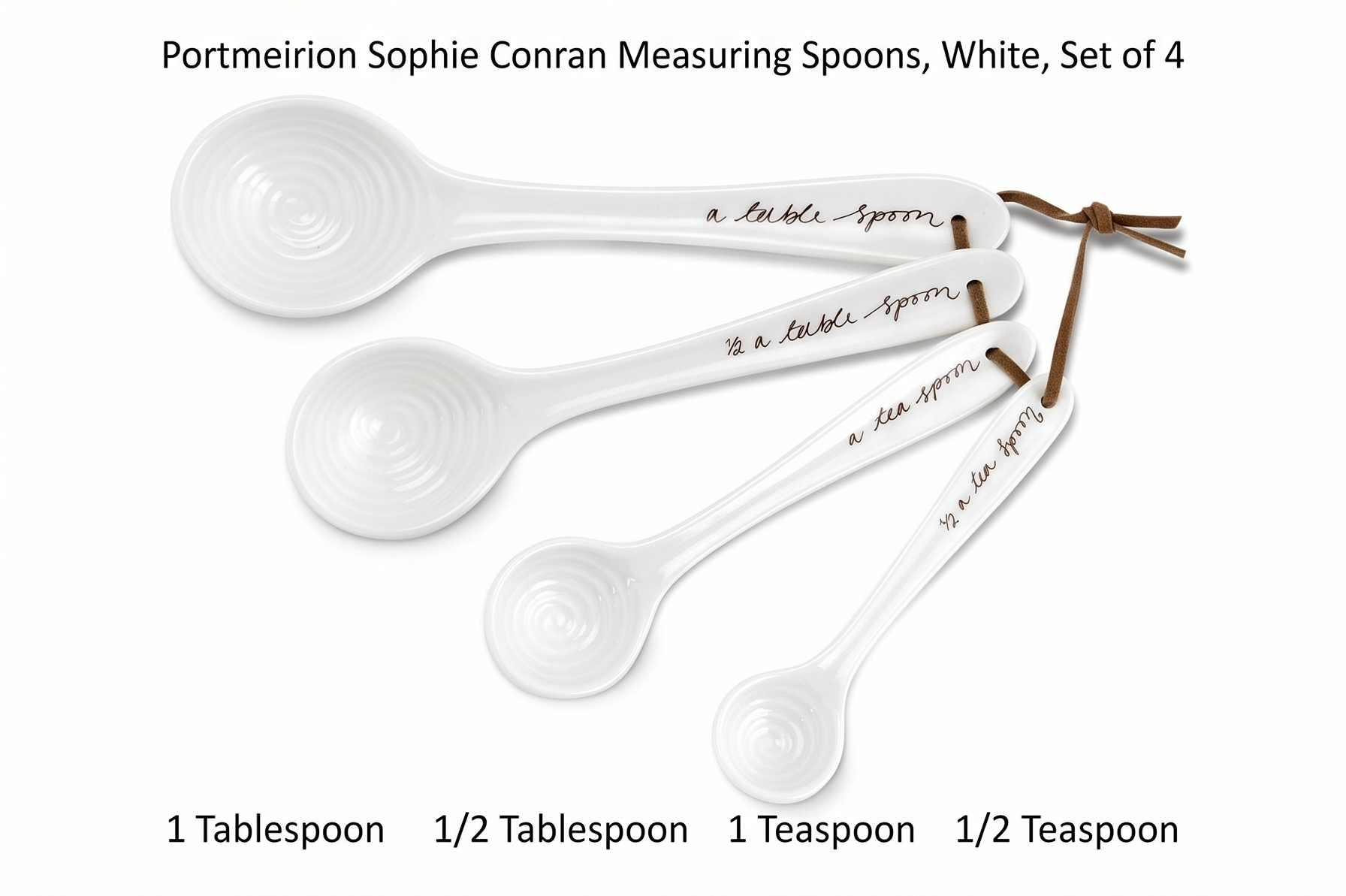 Portmeirion Sophie Conran Measuring Spoons, White, Set of 4
