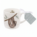 Royal Worcester Wrendale Designs Farmhouse Style Mug, Hanging Around - 14 oz Fine Bone China Mug with Sloth Illustration for Cozy Kitchen Vibes - Floral Drinkware for Daily Comfort