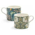 Spode Morris & Co 12oz Mug, Set of 2 - Porcelain Drinkware for Tea or Coffee, Microwave & Dishwasher Safe Cups for Kitchen Shelf Display or Home Coffee Bar Accessories (Seaweed & Pimpernel)