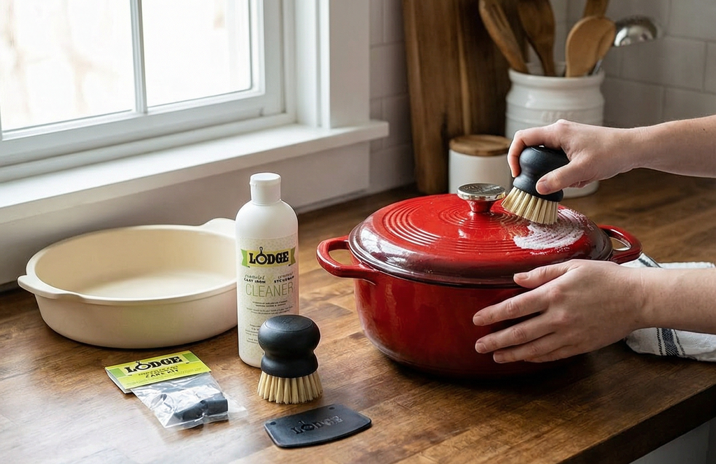 Lodge A-CAREE1 Enameled Cast Iron and Stoneware Care Kit, One Size, Assorted