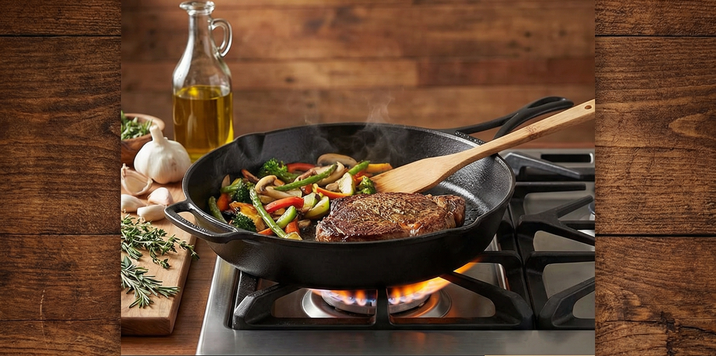 Lodge Blacklock 12" Triple Seasoned Cast Iron Skillet - Lightweight - Easy Cleanup - Premium Cookware