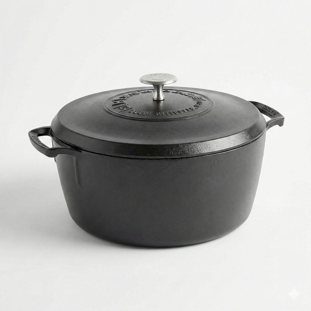 Lodge Blacklock 5.5 Qt Triple Seasoned Cast Iron Dutch Oven with Lid - Nonstick Finish - Premium Cookware